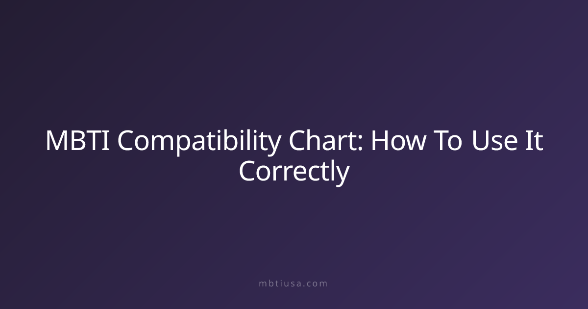 MBTI Compatibility Chart: How To Use It Correctly | MBTI USA